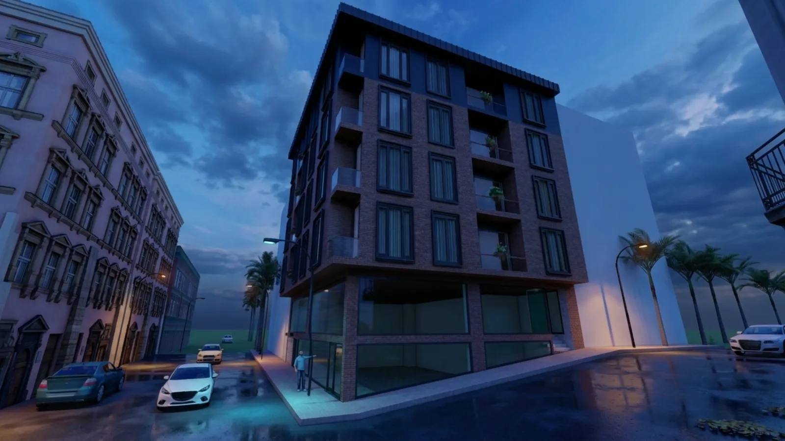 Konut bloğu sokak cephesi görseli